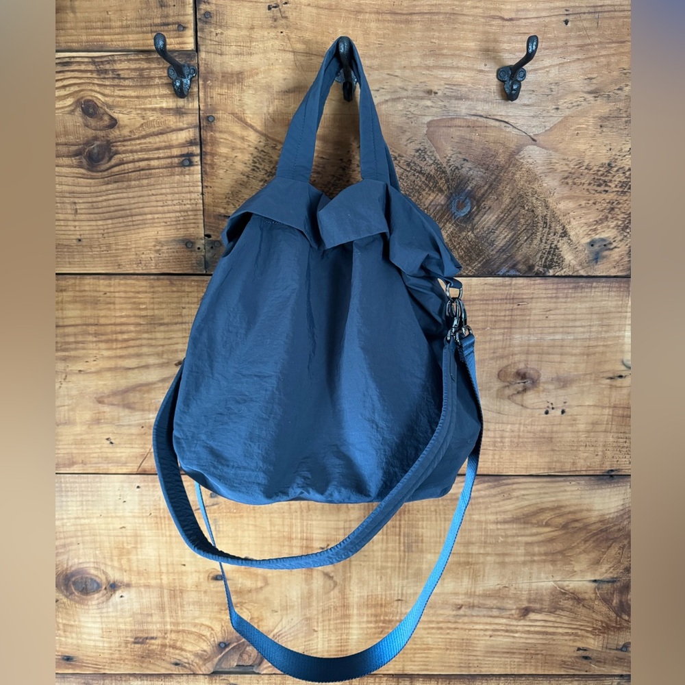 Navy Blue Nylon Bag - Tote Handles and Two Removable Straps (Short and Long)